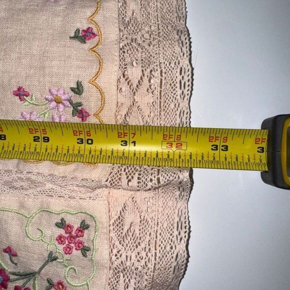 Anthropologie Linen Blend Puff Sleeve v neck mini dress | 6 | NWT New | TikTok t - Picture 14 of 16